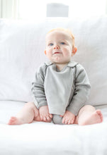 Load image into Gallery viewer, Smart Long Sleeve Kimono Bodysuit + Bib - Gray - Scarlett + Michel