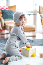 Load image into Gallery viewer, Smart Footed One-Piece + Bib - Gray - Scarlett + Michel