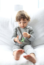 Load image into Gallery viewer, Smart Footed One-Piece + Bib - Gray - Scarlett + Michel