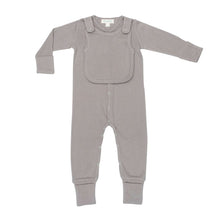 Load image into Gallery viewer, Smart Footed One-Piece + Bib - Gray - Scarlett + Michel